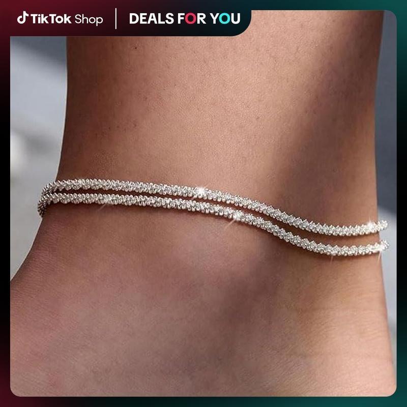 Fashion Multi-layer Waterproof Women's Adjustable Ankle Bracelet Gold And Silver Optional - DropOnline.co