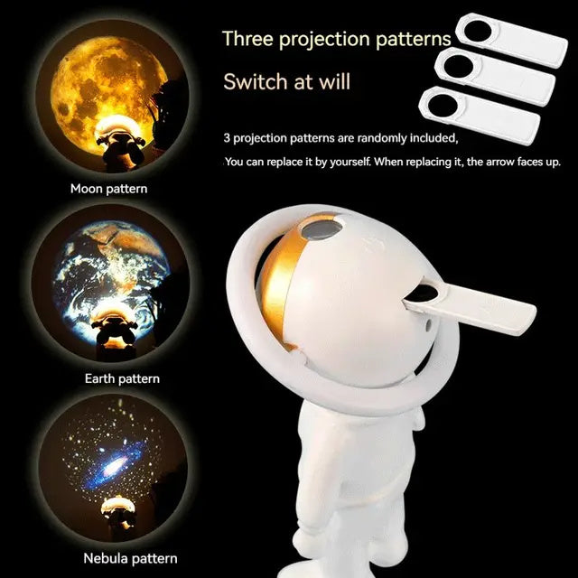 2024 New Astronaut Star Projector Lamp Ins Touch Usb Charging Night Light Rotatable Bedside Atmosphere Lights Lamp Bedroom Decor - DropOnline.co
