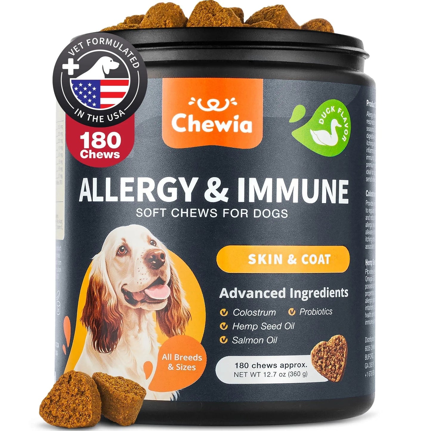 Dog Allergy Relief Chews Itch Relief For Dogs Anti Itch Dog Allergy Chews US Formulated Dog Itching Skin Relief With Salmon Oil Immune Health Seasonal Allergies & Hot Spots Support Treats - DropOnline.co