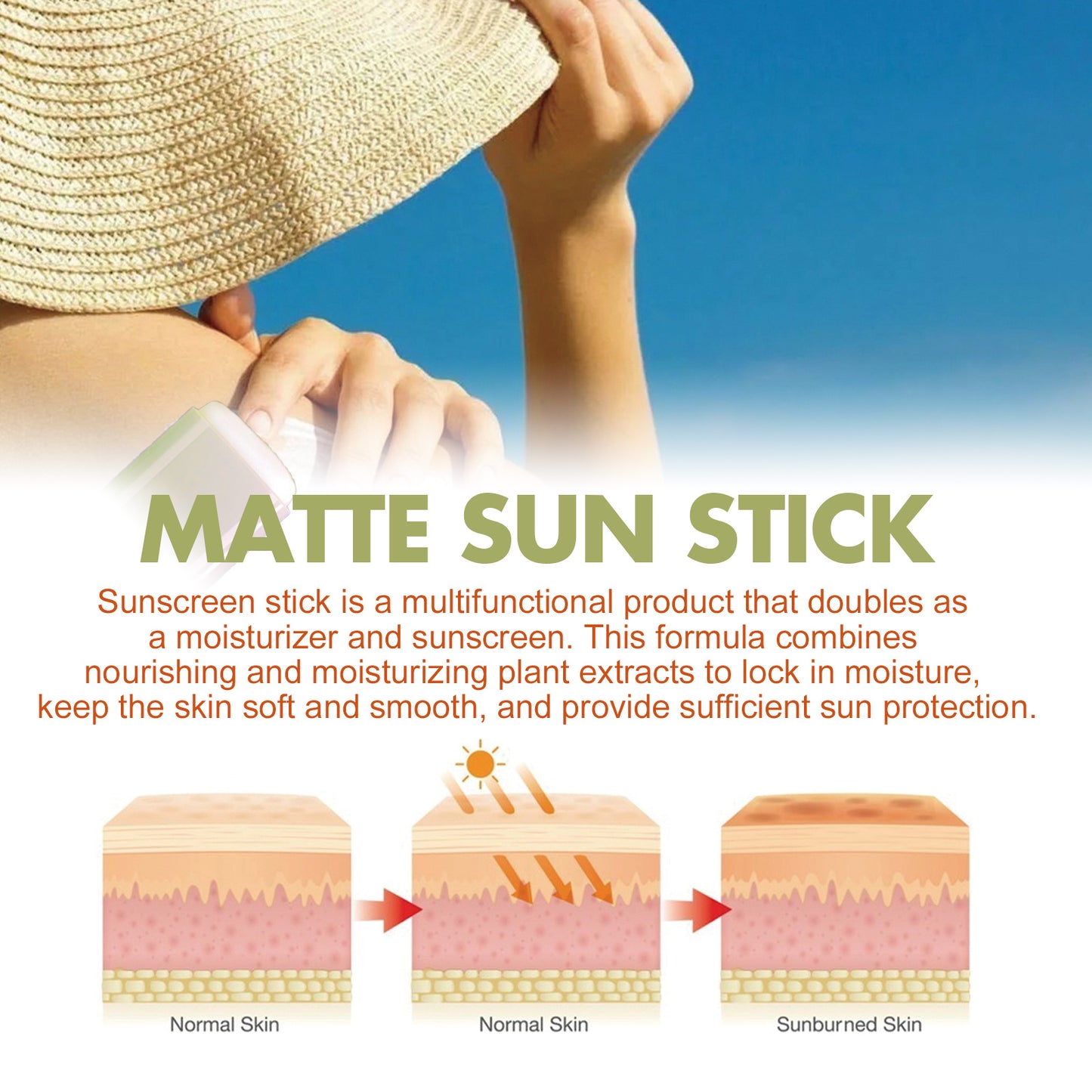 Jaysui Matte Protective Stick Protects UV Rays, Moisturizes, Repairs, Brightens Skin, Refreshing Skincare Cream For Summer - DropOnline.co