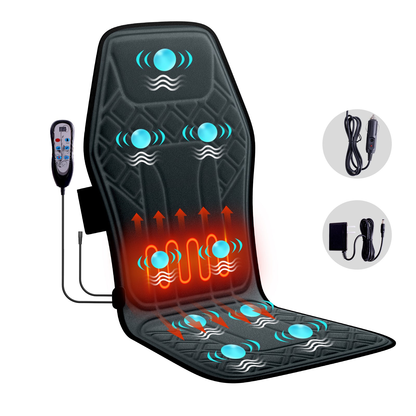 2025 New Model Massage Cushion, Neck And Back Kneading And Heating, 9 Levels Of Intensity,9 Modes, Home And Office Electric Massage Pad, Portable Multifunctional Massager, 10,20,30 Minutes Timer - DropOnline.co