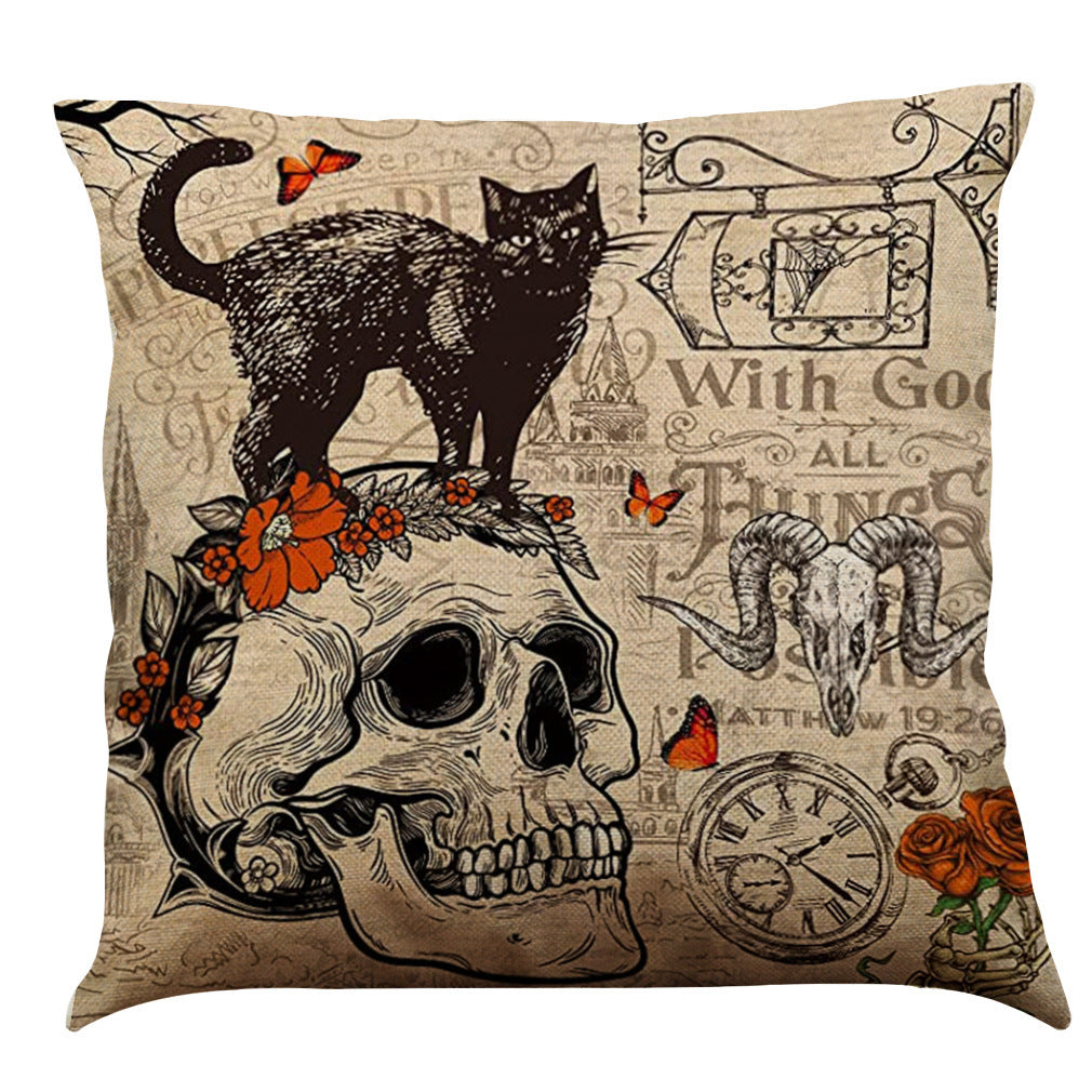 Halloween Cotton Linen Sofa Car Cushion Pillowcase - DropOnline.co