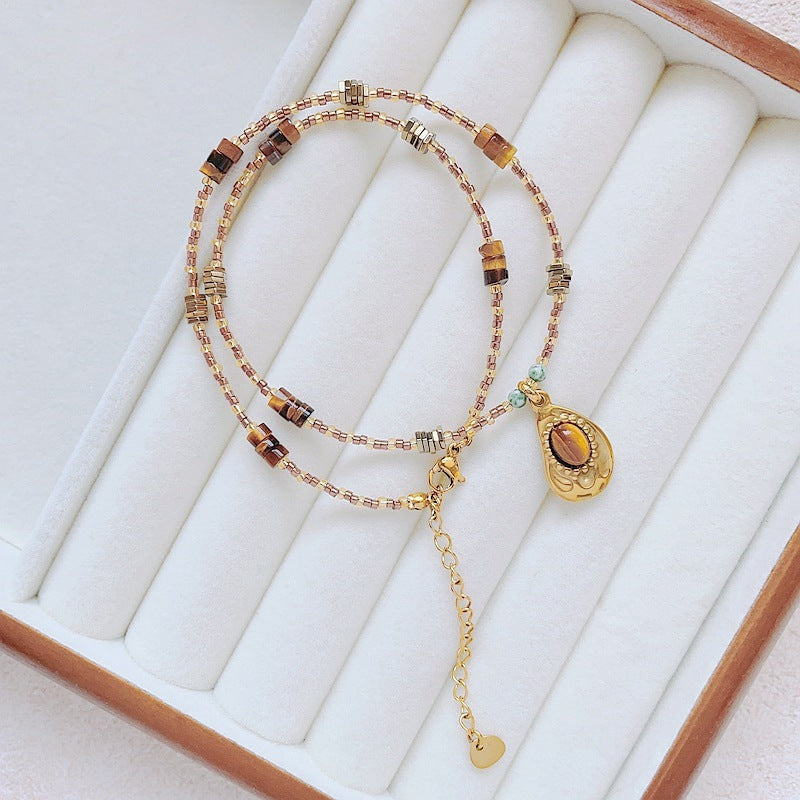 Autumn And Winter Maillard Color Necklace For Women - DropOnline.co