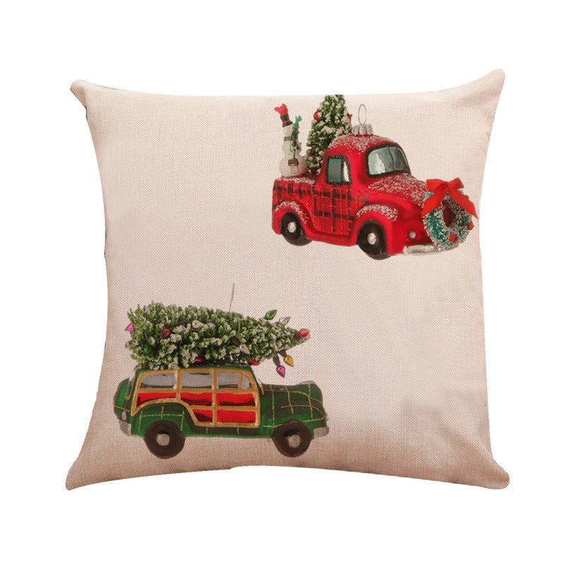 New Christmas Themed Linen Cushion Pillowcase - DropOnline.co