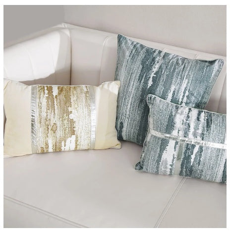 Light Luxury Sofa Cushion Living Room Nordic Velvet Printing Pillow Simple Modern Model Room Pillow Pillowcase - DropOnline.co