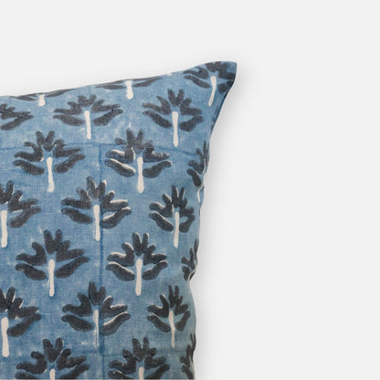 Zeenat Lumbar Throw Pillow Cover - Steel Blue