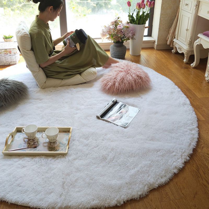Super Soft Plush Round Rug Mat Fluffy White Carpets For Living Room Home Decor Bedroom Kid Room Decoration Salon Thick Pile Rug - DropOnline.co