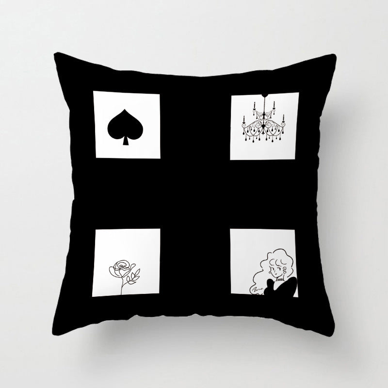 Geometric English Letter Simple And Light Luxury Waist Cushion Pillowcase - DropOnline.co