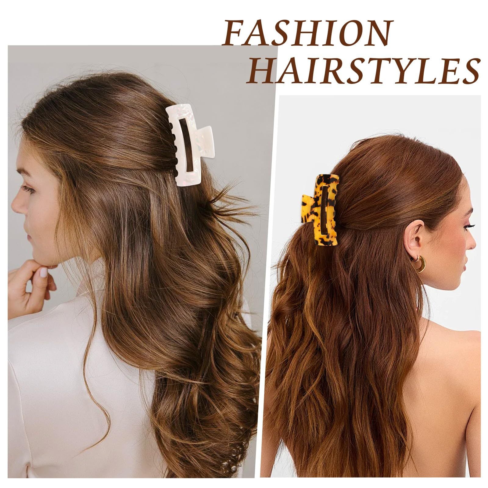 4Pcs Tortoise Hair Claw Clips, Acetate Hair Claw Clip Acrylic French Hair Banana Barrettes Jaw Clips, Stylish Hair Accessories For Women 3.15 Inch Fashion Strong Hold For Thick Thin Hair,442-9838-G14 - DropOnline.co