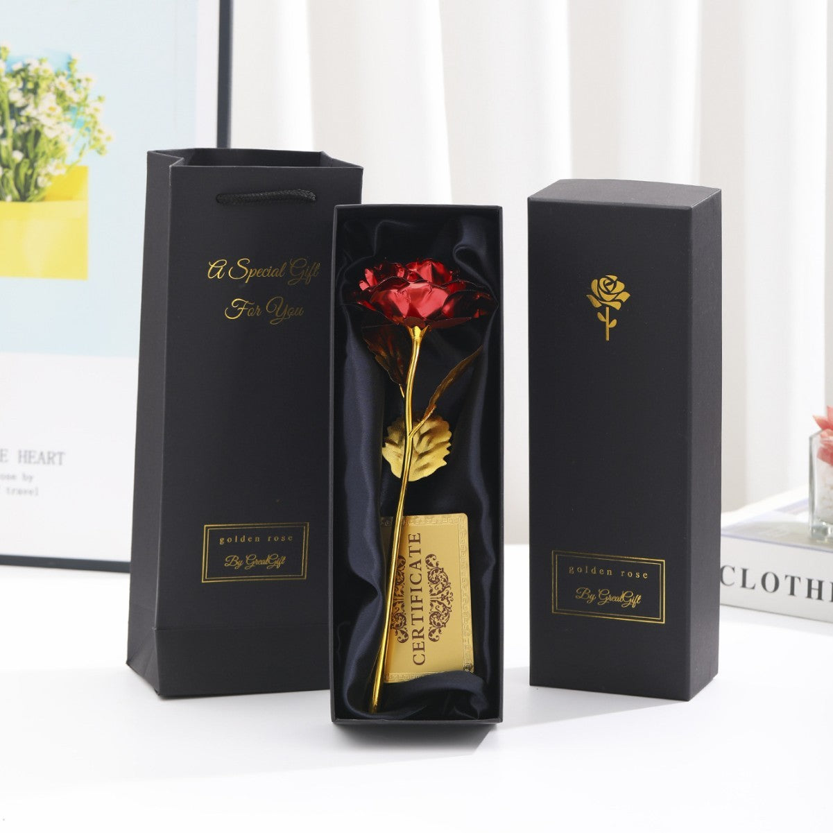Gold Foil Rose Creative Holiday Gifts For Girls - DropOnline.co