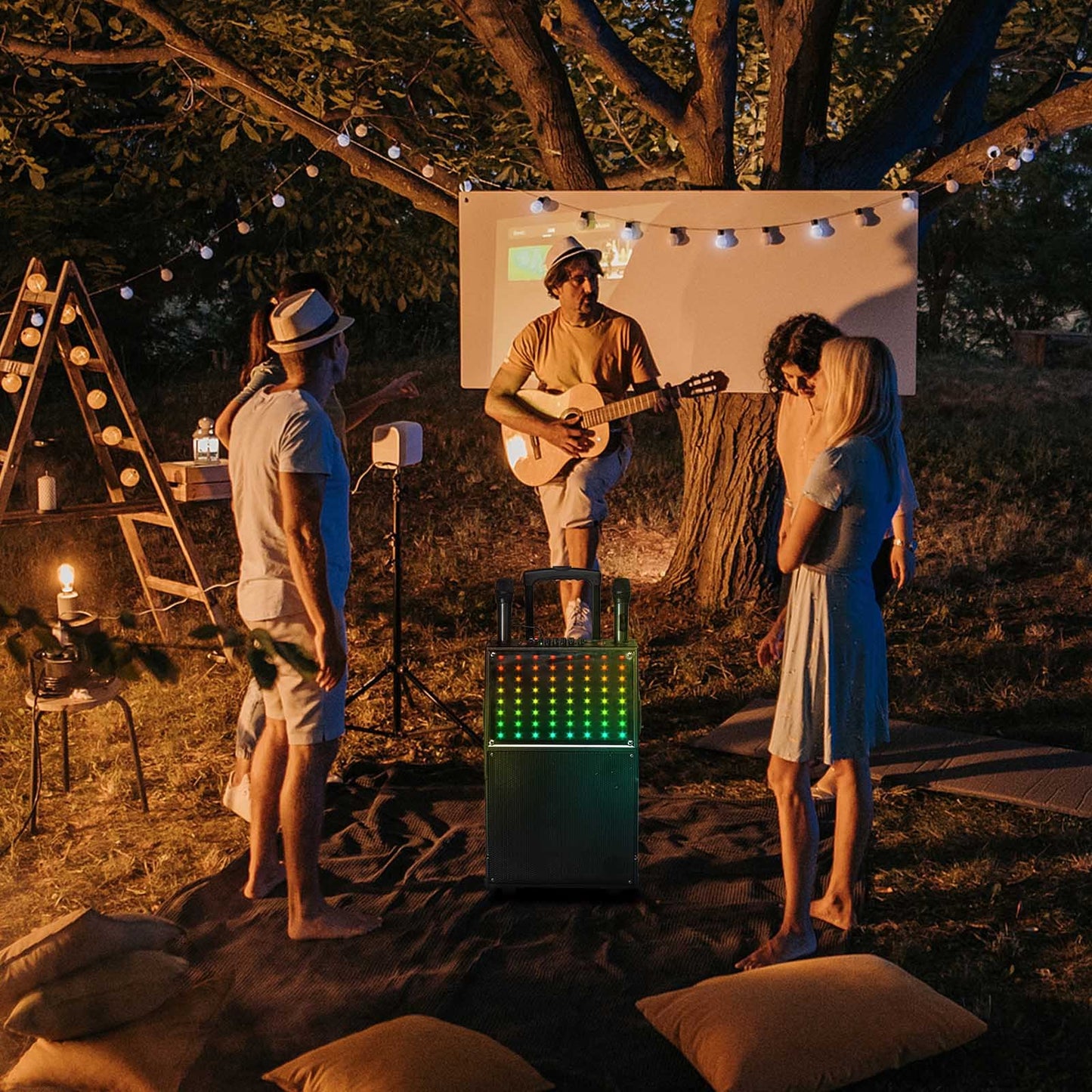 12in 60W LED Spectrum Light Bluetooth Remote Control Rod Speaker - DropOnline.co