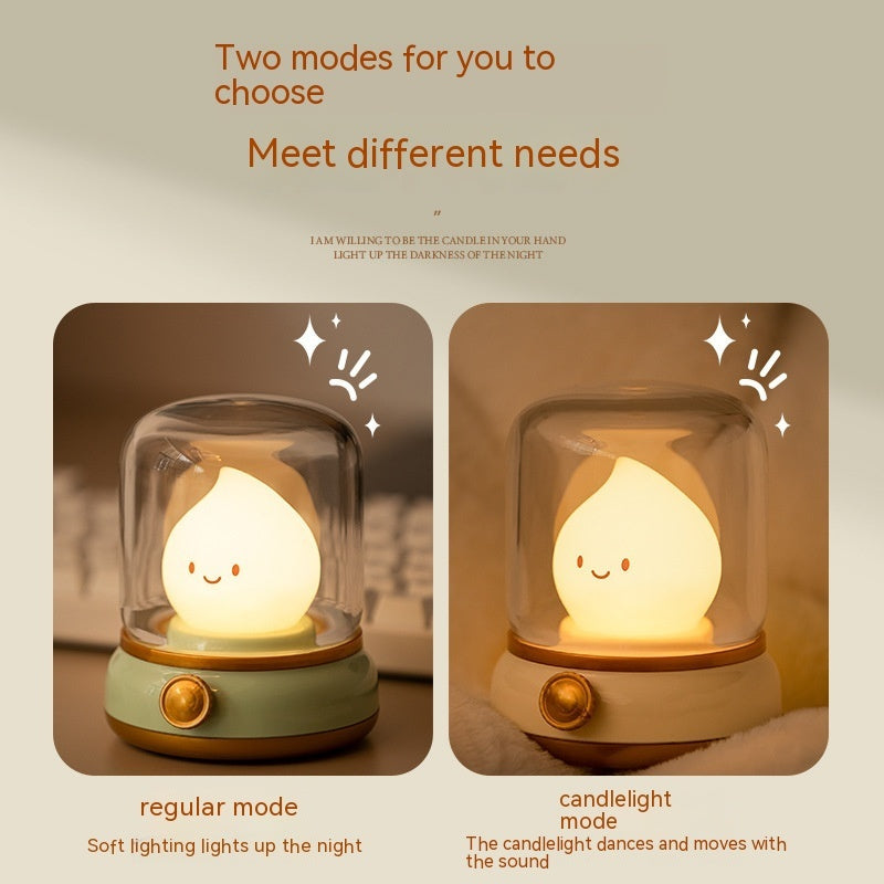 Retro Small Night Lamp - Bedroom Mini Desktop LED Cute Rechargeable Portable Cartoon Table Lamp - DropOnline.co