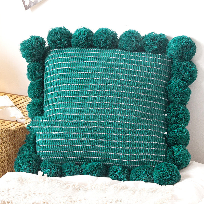 Throw Pillow Bed Sofa Cushion Waist Knitted Pillowcase - DropOnline.co