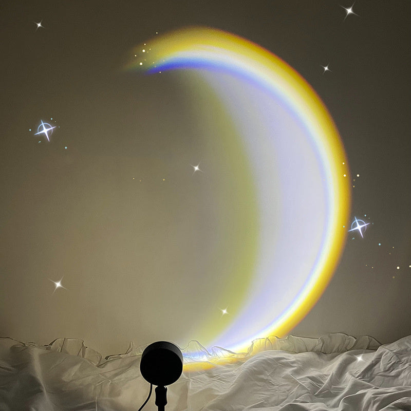 INS USB Moon Lamp LED Rainbow Neon Night Sunset Light Projector Photography Wall Atmosphere Lighting For Bedroom Home Decor - DropOnline.co