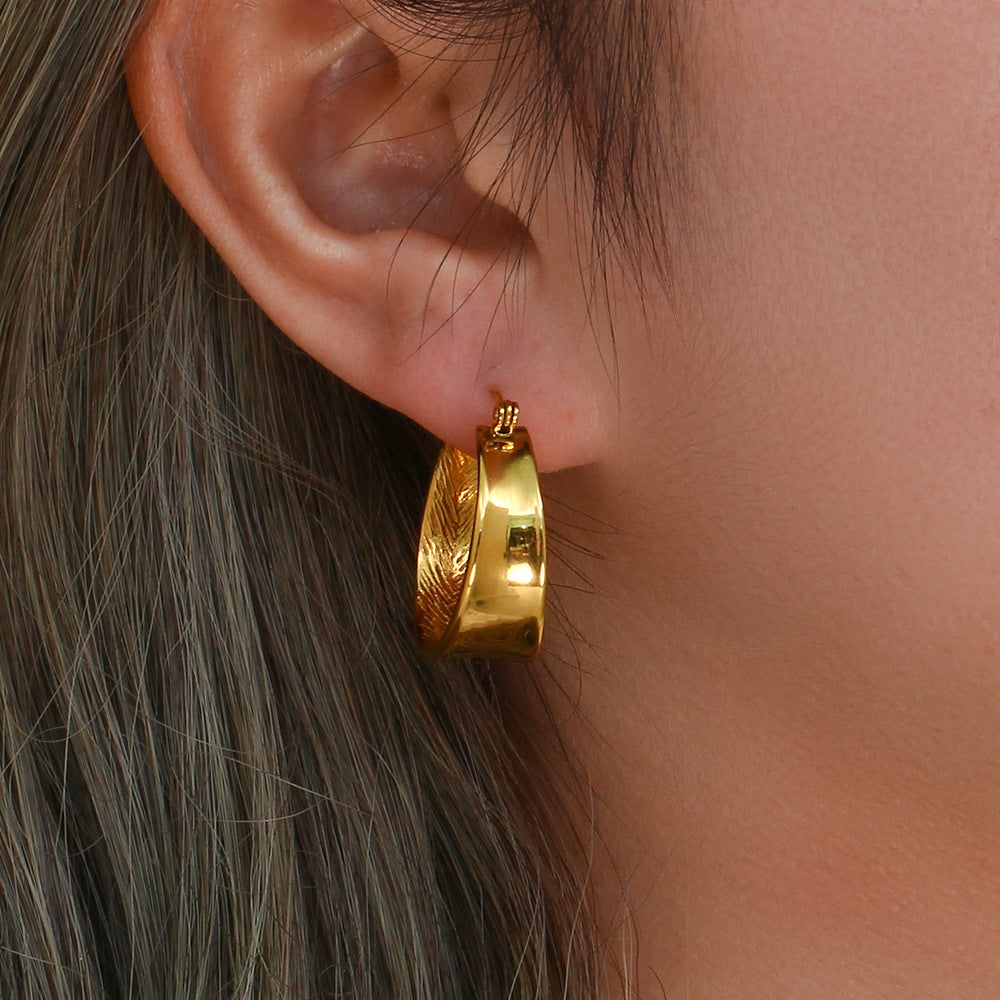 Geometric Gradient Size Gold Earrings - DropOnline.co