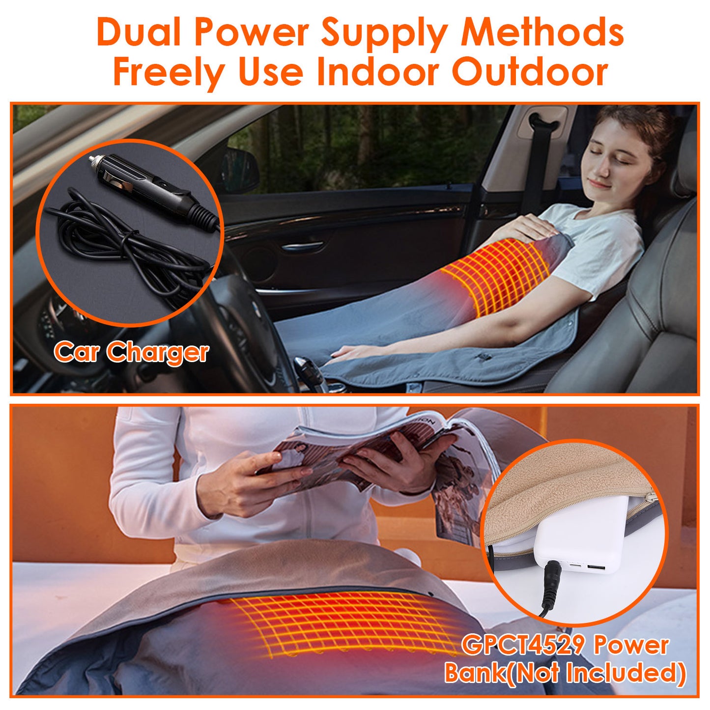 Electric Heated Throw Blanket - 53.5x37.8in Full Body Heated Shawl with 3 Heat Levels - DropOnline.co