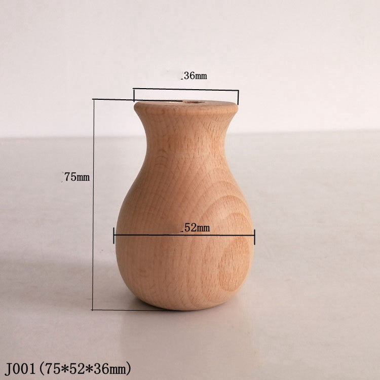 Home Simple Decoration Wooden Vase - Modern Minimalist Office Desktop Flower Holder - DropOnline.co