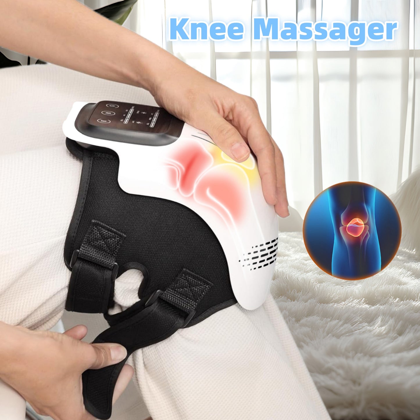 Intelligent Home Use Electric Intelligent Kneading Heating Knee Massager Rechargeable Pain Relief Infrared Laser Vibration Knee Massager - DropOnline.co