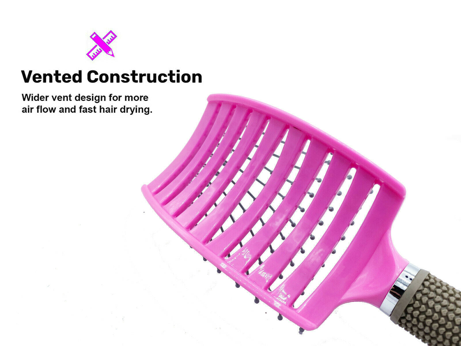 Anti Static Bending Nylon Women's Wet Curly Tangled Hair Brush Styling Tool - DropOnline.co