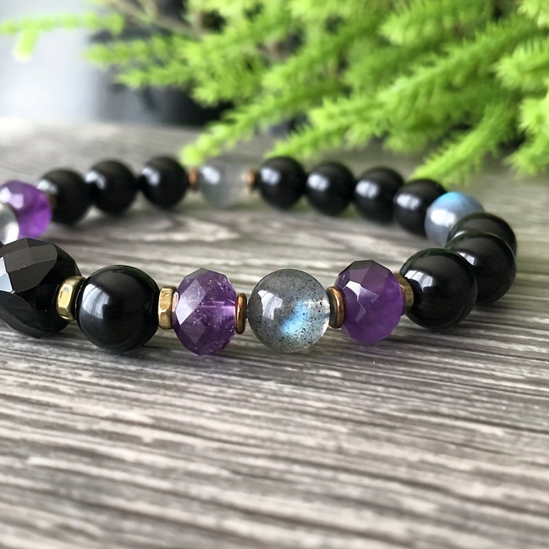 Versatile Obsidian 8mm Beaded Bracelet - DropOnline.co