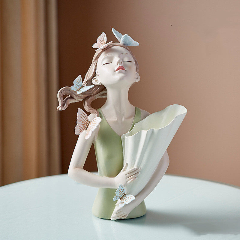 Home Decor Girl Figurine Resin Sculpture Abstract Art Room Decor Nordic Decoration Home Living Room Decoration Accessories Gifts - DropOnline.co