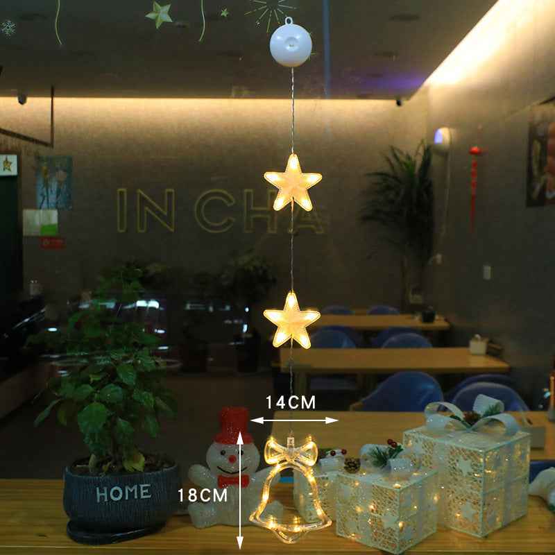 Christmas LED Suction Cup Window Lights 3-Pack - Star Tree Snowflake Hanging Ornaments - DropOnline.co