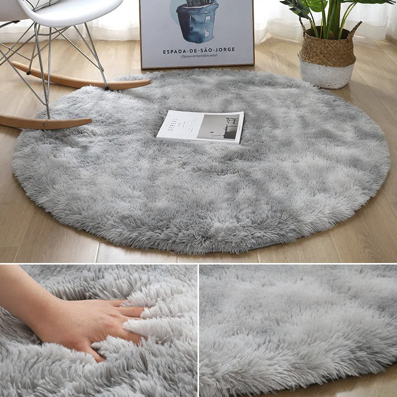 Super Soft Plush Round Rug Mat Fluffy White Carpets For Living Room Home Decor Bedroom Kid Room Decoration Salon Thick Pile Rug - DropOnline.co