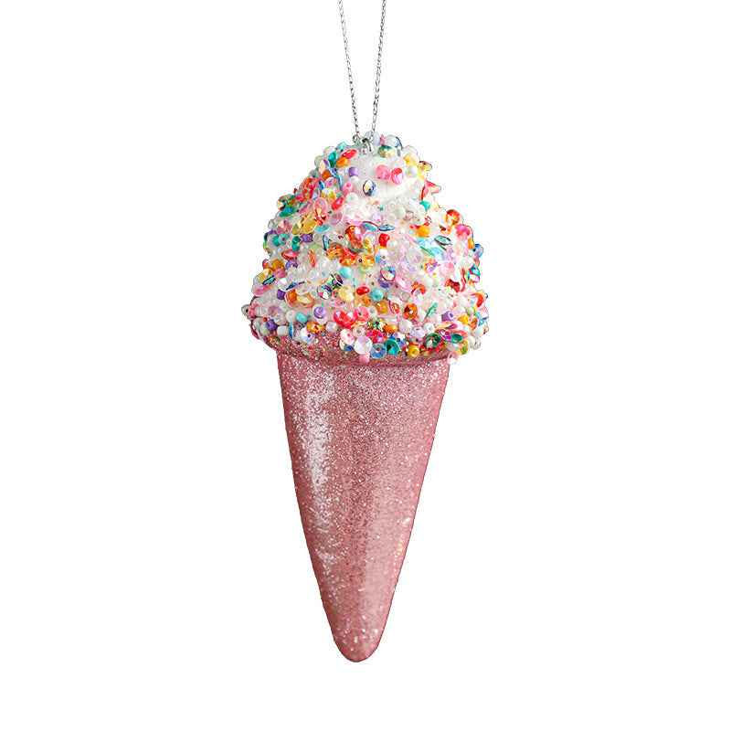 Creative Foam Ice Cream & Mushroom Christmas Tree Ornaments - Pastoral Style Pendants - DropOnline.co