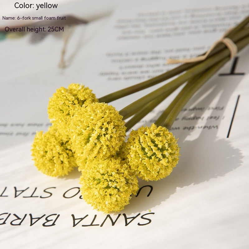 Foam Fruit Artificial Flower Bouquet - 6-Head 25cm Decorative Floral Arrangement for Home - DropOnline.co