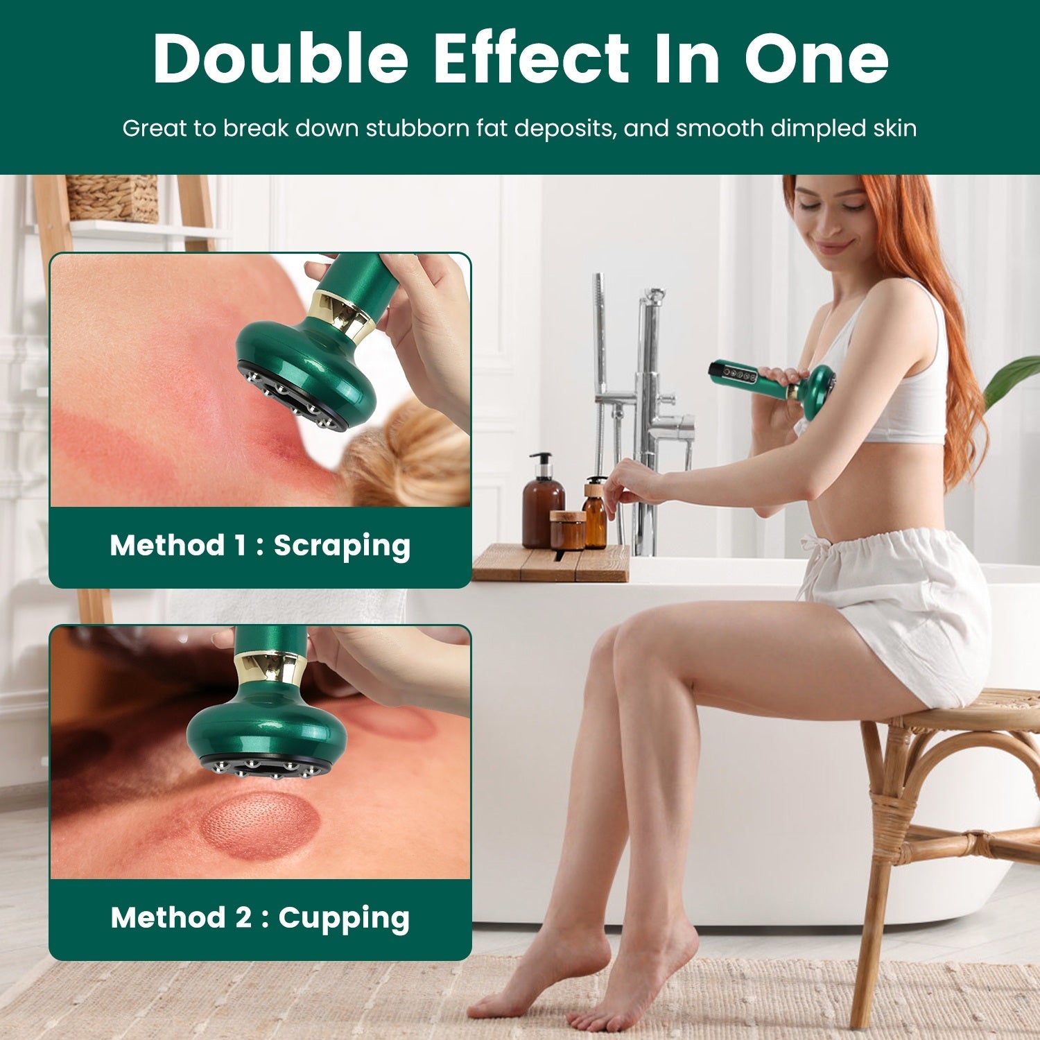1Pc Anti Cellulite Massager Handheld Vacuum Suction Cupping Kit Beauty Tool With 12 Suction Mode 12 Heating 20Mins Auto-Off One-Key Pressure Release For Abdomen Thighs Buttocks Neck - DropOnline.co