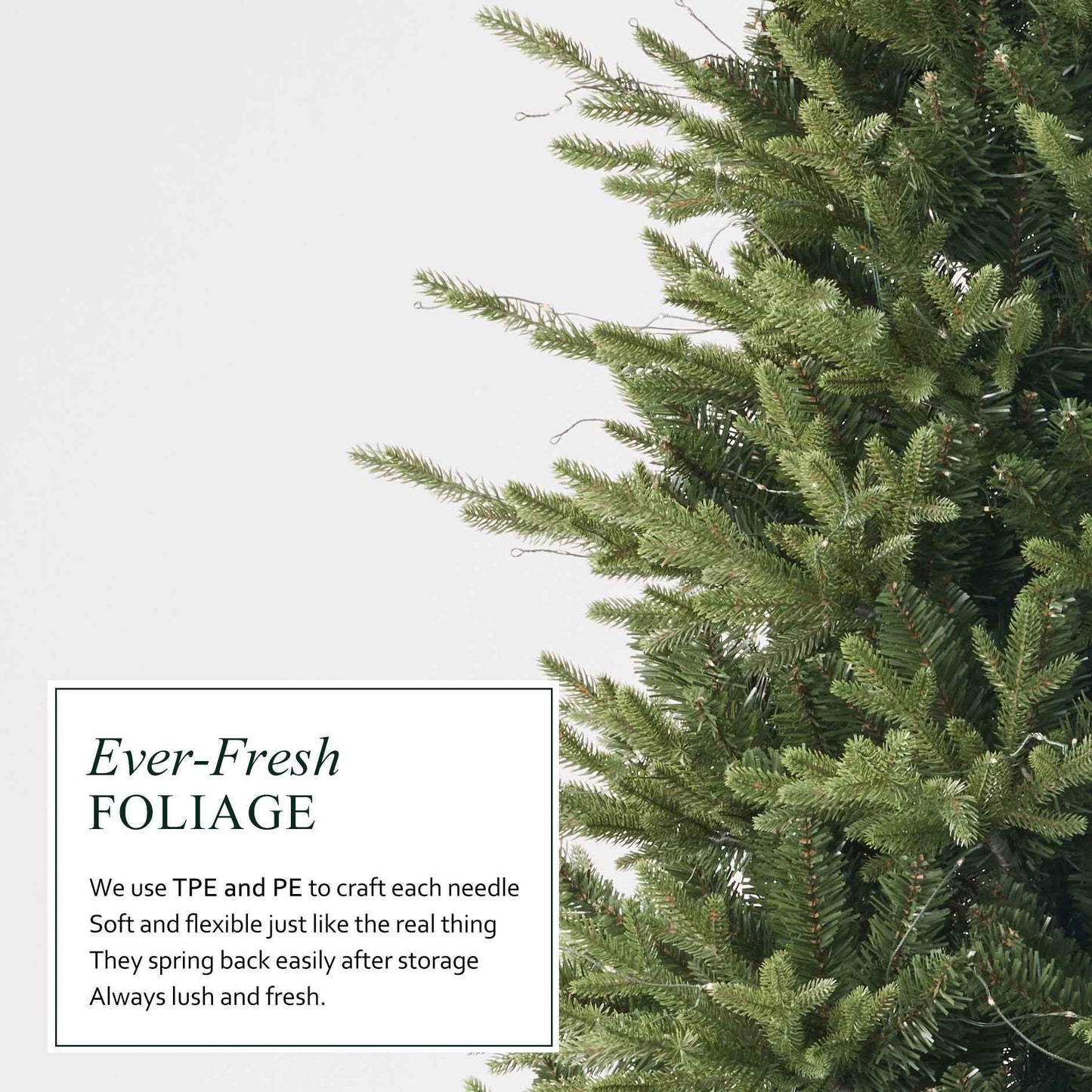 Fraser Slim Fir 7.5ft Christmas Tree Pre-Lit Artificial With 3,429 Branch Tips & 792 Low-Voltage Warm LED Lights, Foldable Stand & Realistic Flame-Resistant Branches