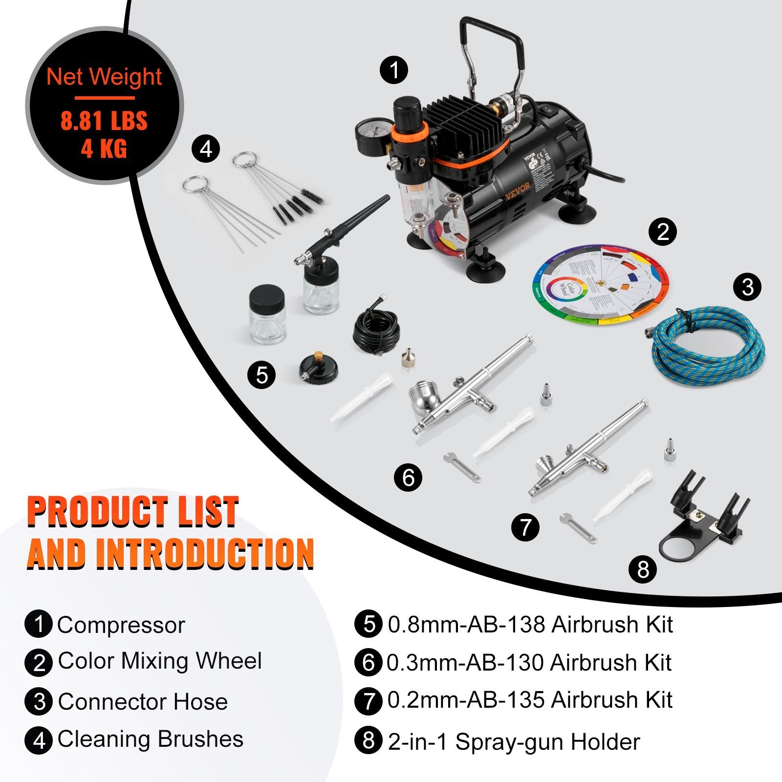Airbrush Kit, Professional Airbrush Set With Compressor, Airbrushing System Kit With Multi-Purpose Dual-Action Gravity Feed Airbrushes, Art Nail Cookie Tatto - DropOnline.co