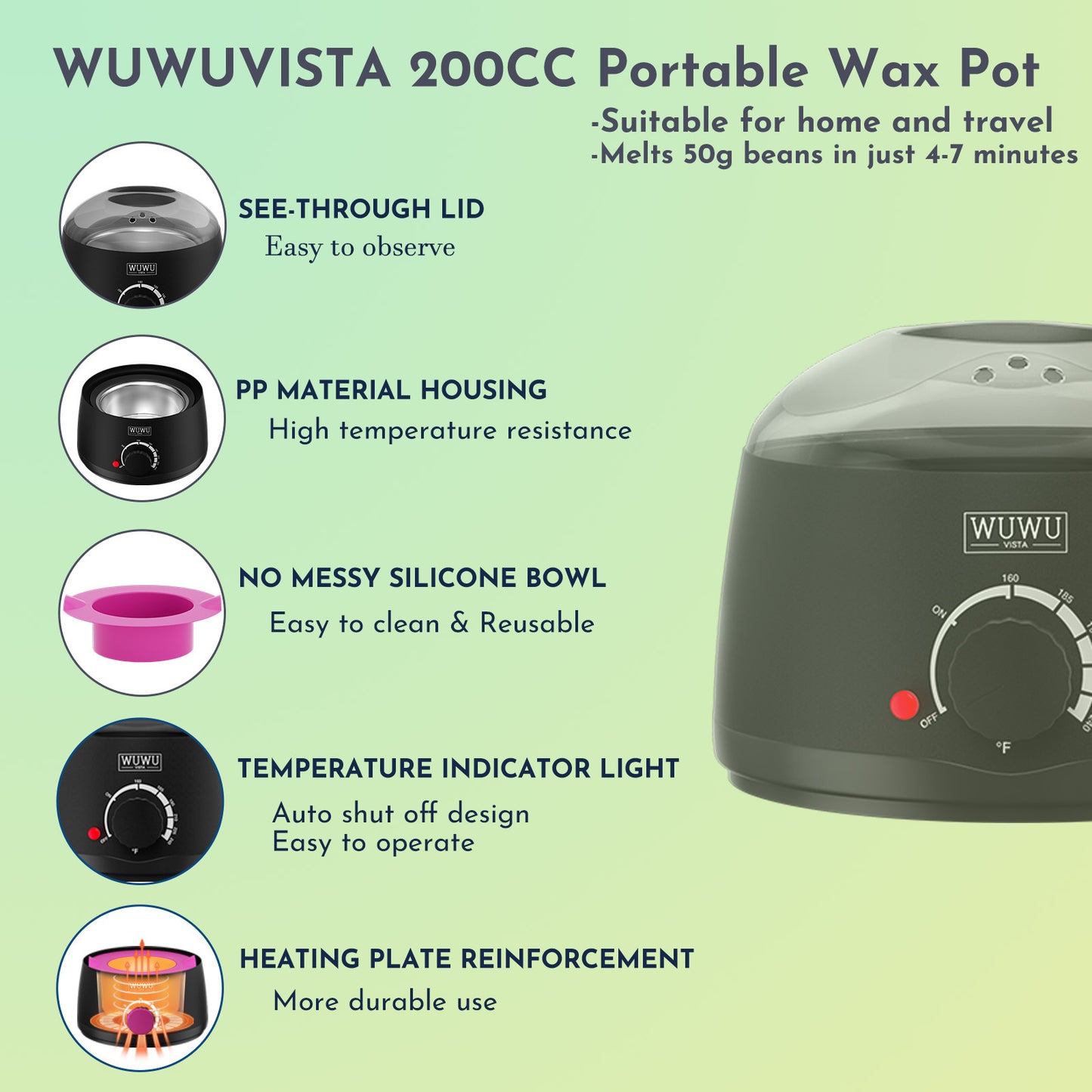 Waxing Kit 19 Items, WUWUVISTA Hair Removal Wax Kit With Wax Melt Warmer Waxing Beads For Face, Brazilian, Full Body, Bikini Suitable For Plugs Of American & European Specifications - DropOnline.co