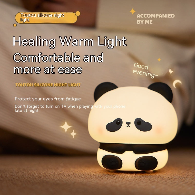 Panda LED Night Light - Cute Silicone USB Rechargeable Touch Lamp with Timing for Children - DropOnline.co