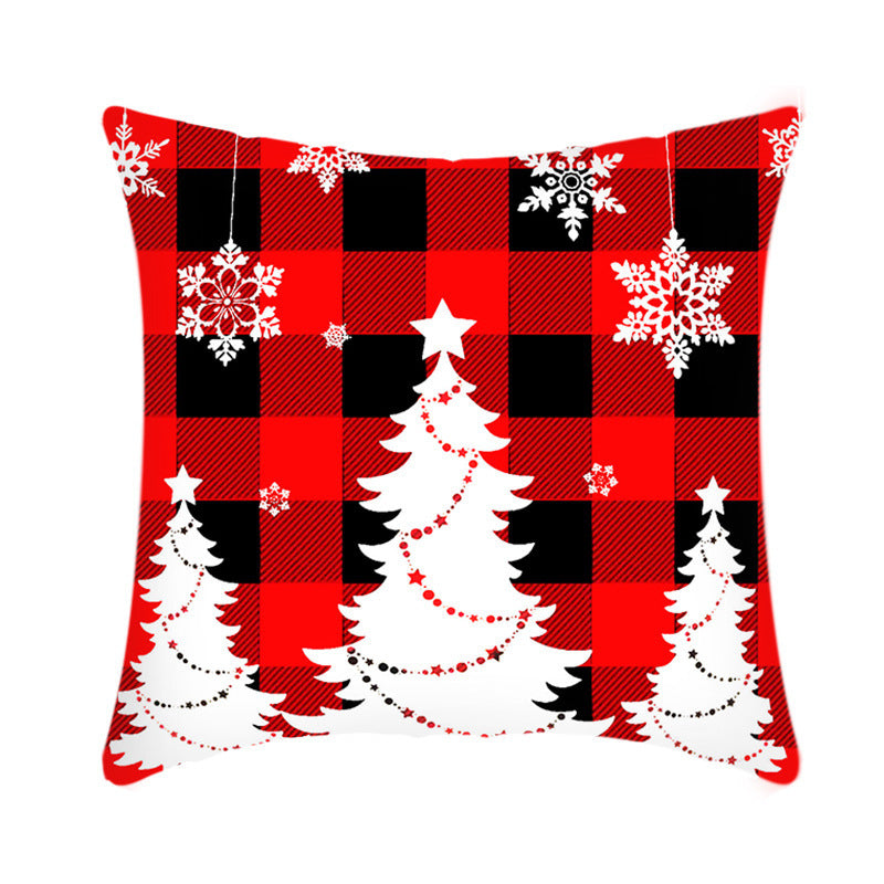 Merry Christmas Cushion Cover 45cm Elk Santa Claus Short Plush Sofa Pillow Cover Home Decor Pillowcase Christmas Decoration - DropOnline.co