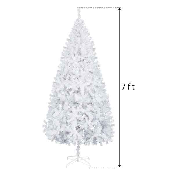 White 7ft Christmas Tree - 950 Branches PVC Material