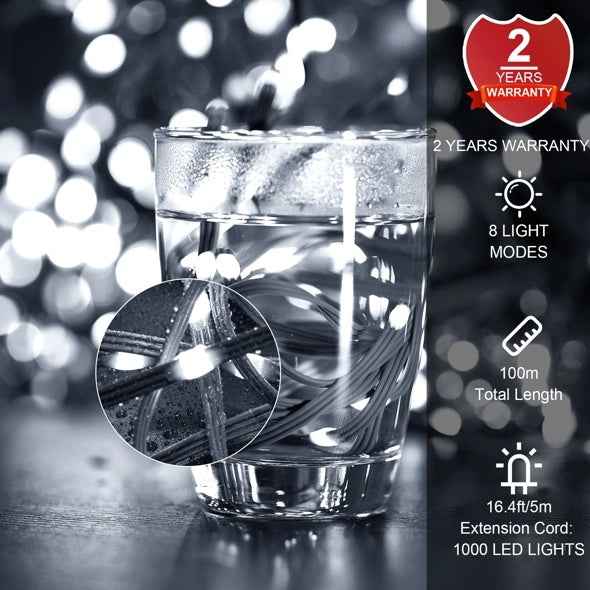 Christmas Rope Lights 1000 LED 328ft - Outdoor Waterproof String Lights with 8 Modes & Timer - DropOnline.co