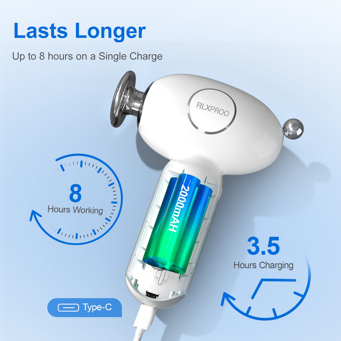 DRS-8120D Mini Massage Gun - Deep Tissue Percussion Massager With Heating Function, 5 Speed Levels, Portable Muscle Relaxation For Athletes & Recovery, USB Rechargeable - DropOnline.co