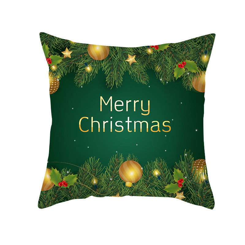 Cartoon Santa Claus Series Peach Skin Sofa Cushion Cover - Fun Christmas Holiday Decoration - DropOnline.co