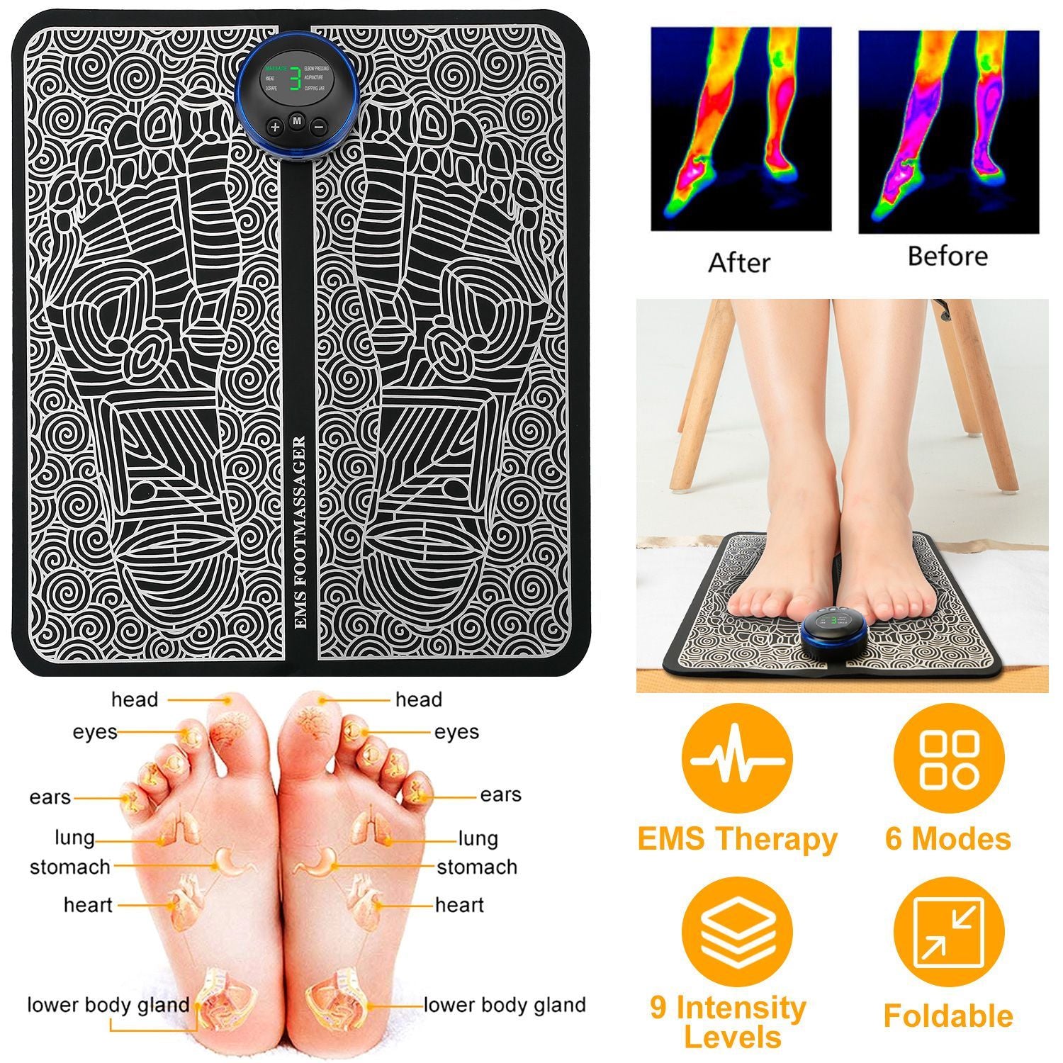 Foot Massage Pad Electric Stimulator Massager - DropOnline.co