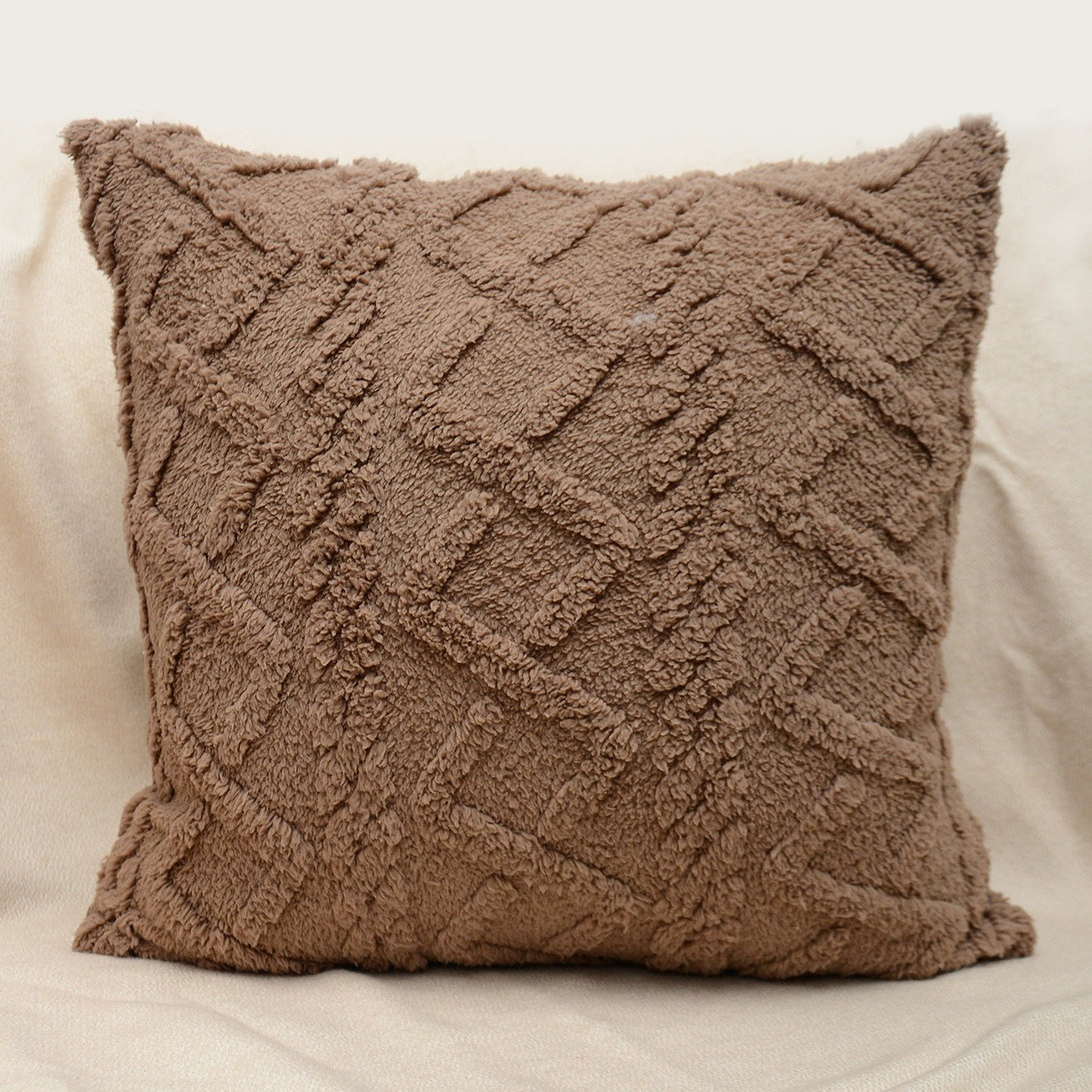 Cut Flower Pillow Cover Plush Jacquard Cushion Cover - DropOnline.co