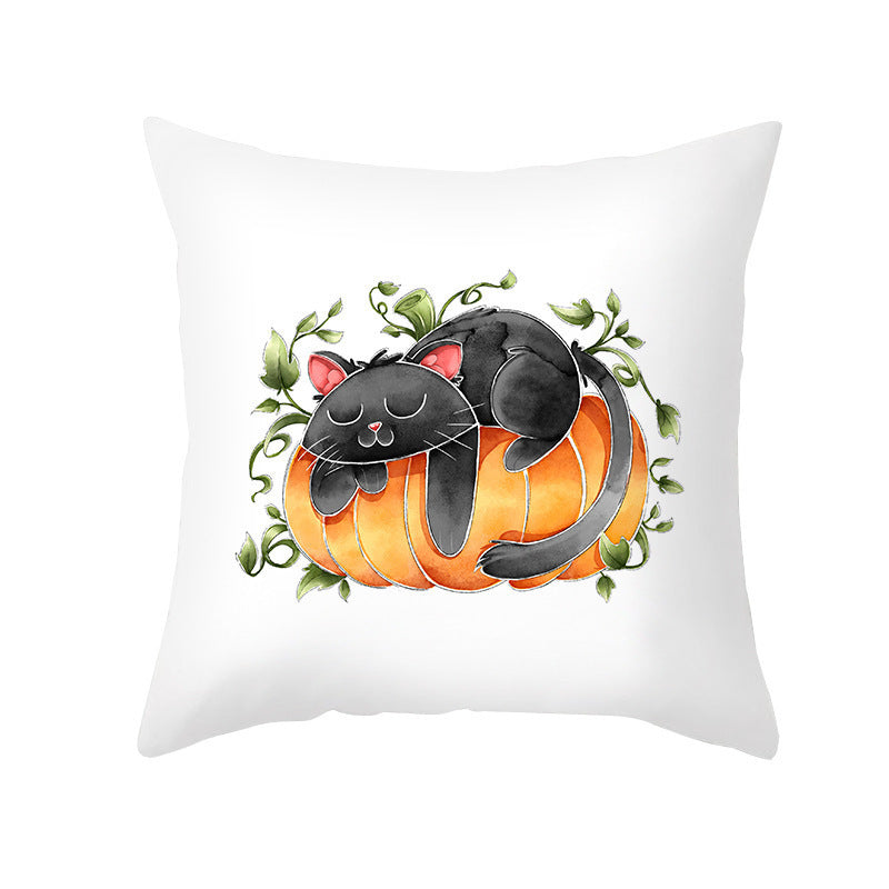 Halloween Pumpkin Letter Fleece Cushion Cover - DropOnline.co