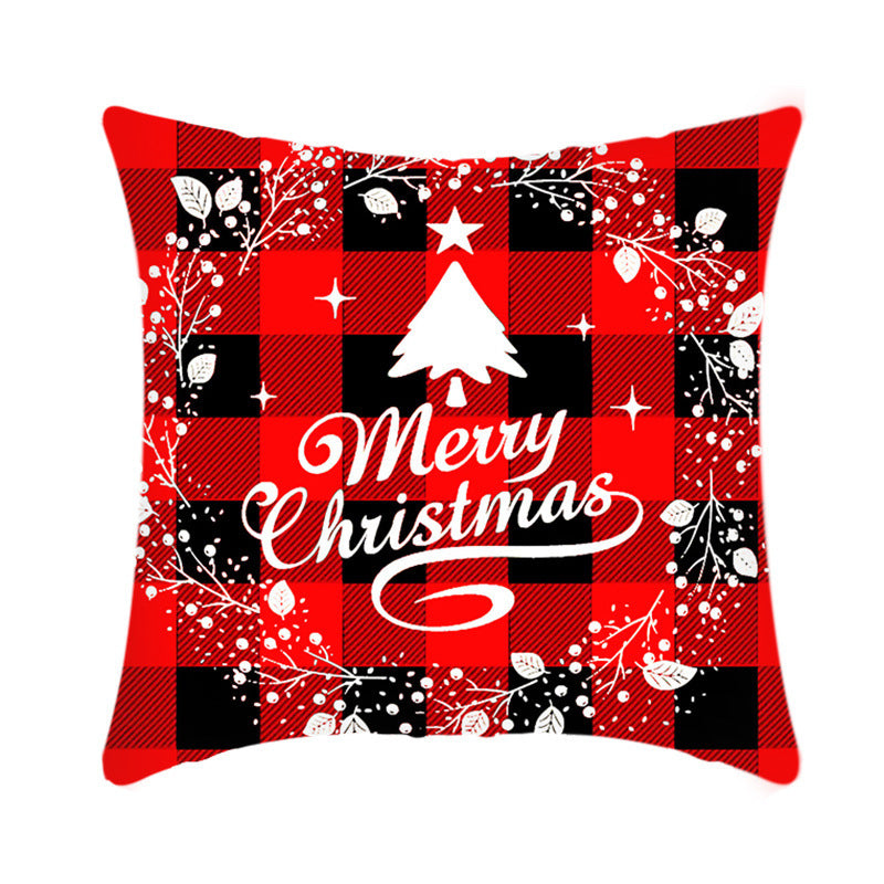 Merry Christmas Cushion Cover 45cm Elk Santa Claus Short Plush Sofa Pillow Cover Home Decor Pillowcase Christmas Decoration - DropOnline.co