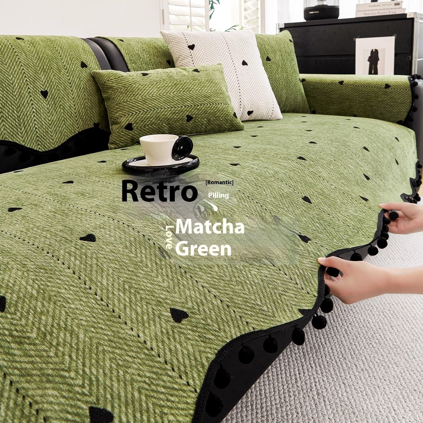 Chenille Straight-row Leather Sofa Cushion - DropOnline.co