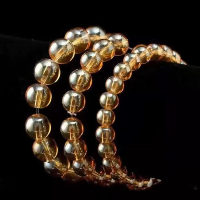 Yellow Crystal Bracelet Exhibition With Golden Yellow Crystal Beads - DropOnline.co