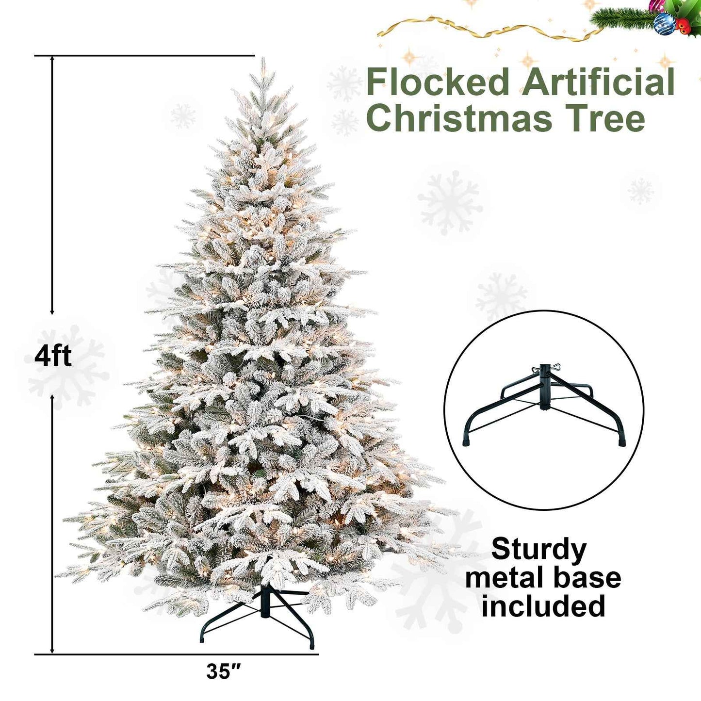 PE/PVC Christmas Tree with Lights - Pre-Lit Holiday Decoration