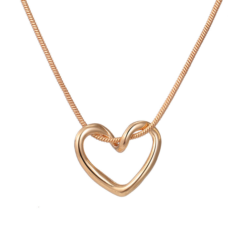 Niche Hollow Heart Necklace for Women - Delicate Cutout Heart Pendant - DropOnline.co