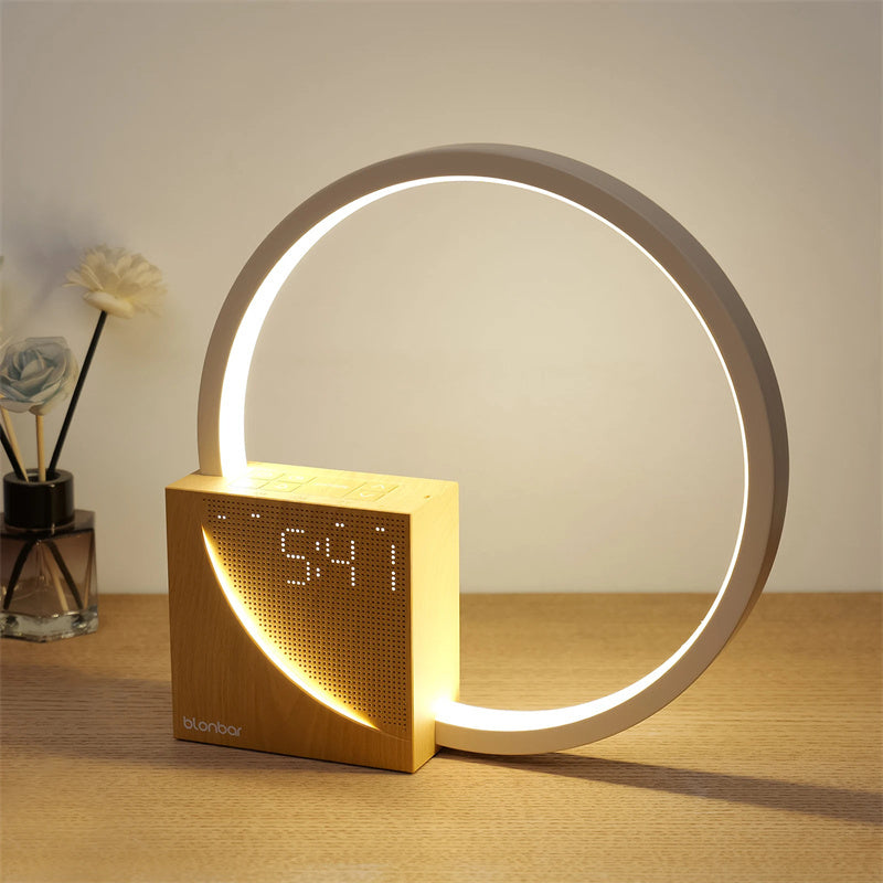 Bedside Lamp Touch Table Lamp With Natural Sounds, Desk Lamp With Alarm Clock, Touch Control 3 Levels Brightness Home Decor - DropOnline.co