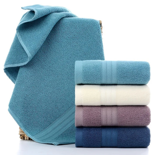 1/4 Pack Soft Cotton Towel Set (35x75cm), Space-Themed Striped Hand Towel