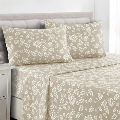 Lux Décor 4pc Floral Microfiber Sheet Set
